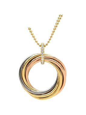 Cartier Necklace Trinity Diamond Yellow Gold Pink White 18k